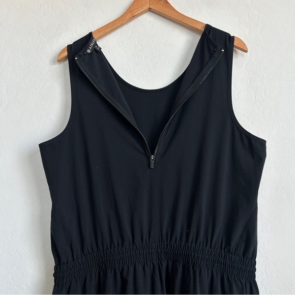 Athleta Jumpsuit 16 Sleeveless Elastic Waist Stretch Pockets Lightweight Black - Picture 6 of 12